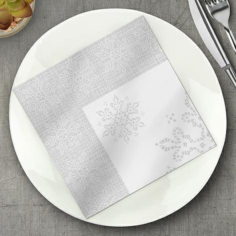 TOVAGLIOLI 40X40 -DRYCOLOR- WHITE SNOWFLAKE CHRISTAMS GREY