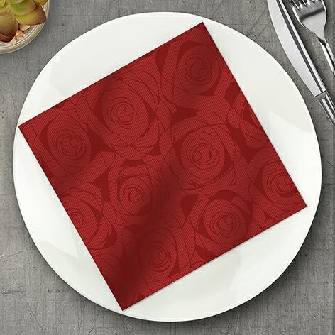 TOVAGLIOLI 40X40 -DRYCOLOR- RED ROSES CHRISTMAS RED
