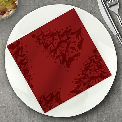 TOVAGLIOLI 40X40 -DRYCOLOR- RED SILENT TREES CHRISTMAS RED