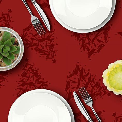 COPRIMACCHIA 100X100 -DRYCOLOR- RED SILENT TREES CHRISTMAS RED