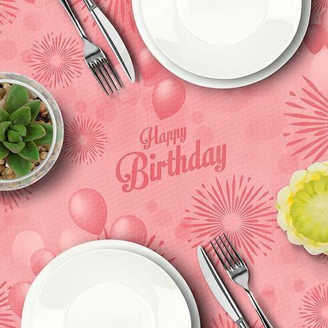 COPRIMACCHIA 100X100 -DRYCOLOR- HAPPY BIRTHDAY PINK