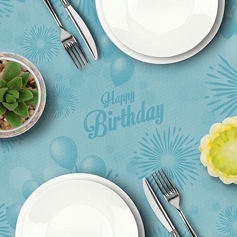 COPRIMACCHIA 100X100 -DRYCOLOR- HAPPY BIRTHDAY LIGHT BLU